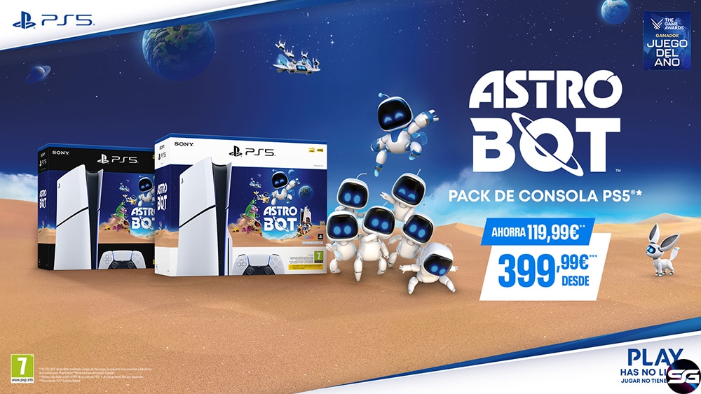 PlayStation 5 tendrá nuevos packs especiales con Astro Bot, a la venta el 14 de marzo 